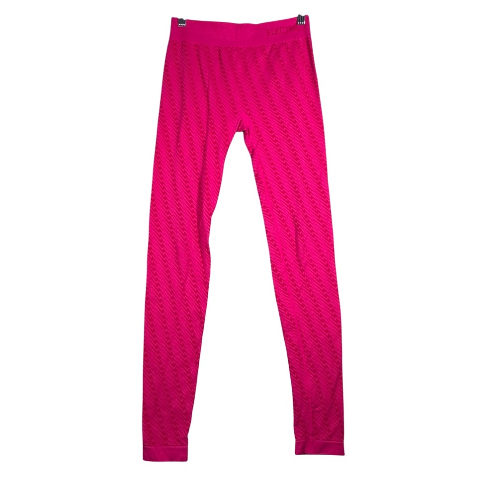 Electric Yoga Pants‎ Athletic Leggings Lightening Bolts Activewear Hot Pink M/L